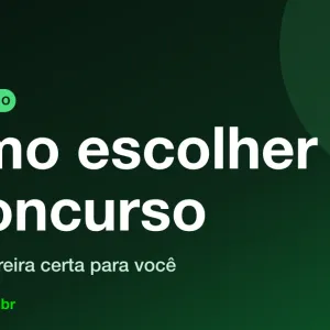 Capa do guia Como escolher concurso e carreira pública, com o logo da 123 Passei sobre fundo verde