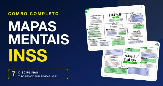 Mapas Mentais INSS, combo completo de 7 disciplinas em PDF para o concurso do INSS, com mapas mentais de Seguridade Social, Direito Constitucional e Português